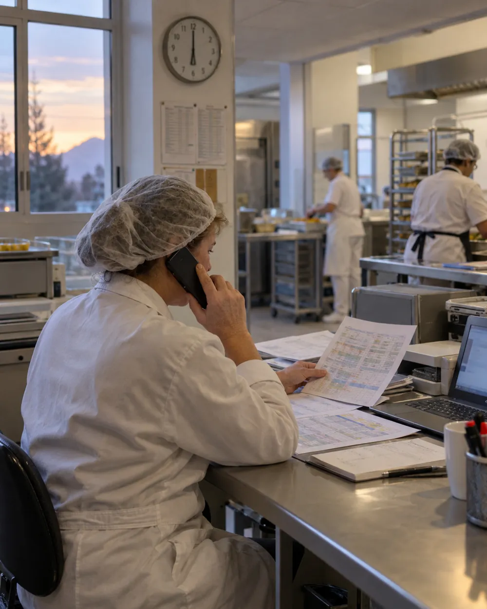 Responsabile al telefono alle sei, turni di sedi diverse sulla scrivania