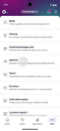 Funzionalità etichette HACCP